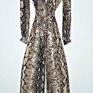 New Women's Animal Print Jumpsuit- Snakeskin (Med)